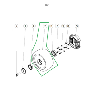 Грузовое колесо ричтрака RV, 300х120 мм, PU HV Market