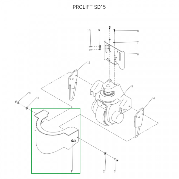 Кожух моторного отсека для тележек SD15 HV Market