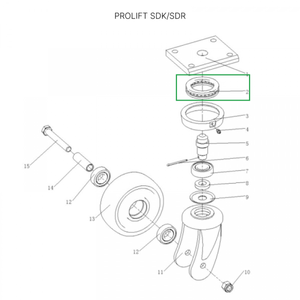 Опорный подшипник для штабелеров SDR/SDK 1.5, 1.6, 2 т (260*180*27 мм)
