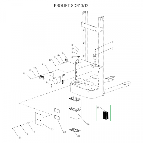 Зарядное устройство для штабелеров SDR 1-1,2 т, SDR1635 Li-ion (24В, 15А)