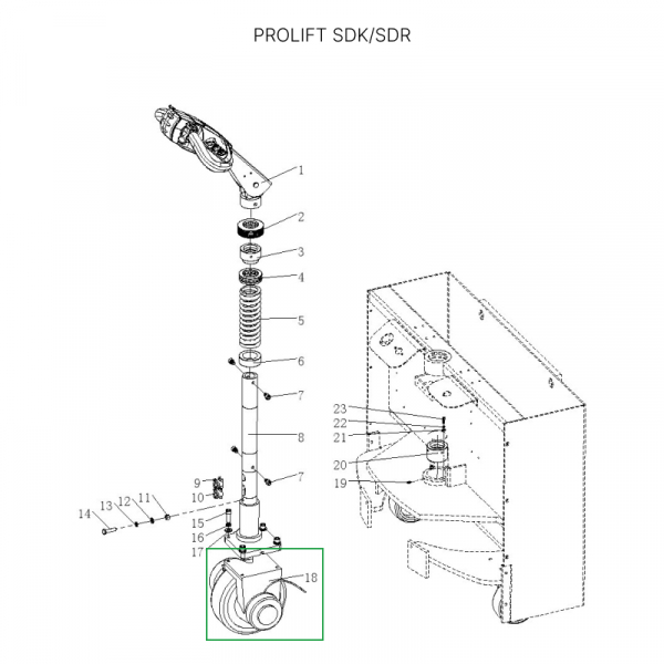 Редуктор ведущего колеса в сборе для штабелеров SDR 1645/1656/2036/2045, SDK