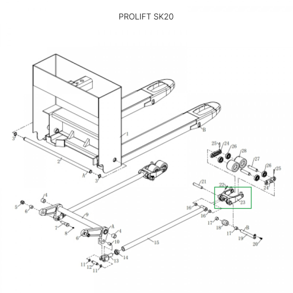 Рычаг силового блока для тележек SK20 HV Market