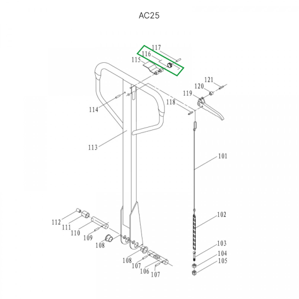Пружина рычага управления режимом работы для гидравлических тележек DF25