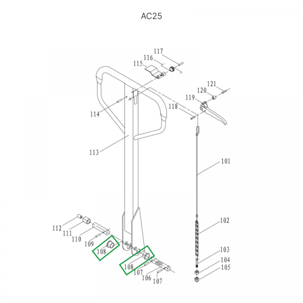 Втулка ручки для гидравлических тележек AC25 HV Market