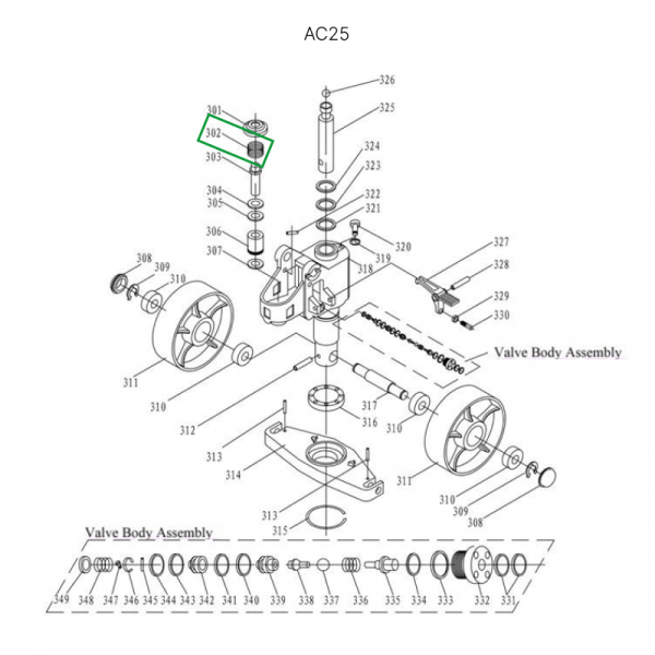 Пружина возвратная малого цилиндра для гидравлических тележек AC25