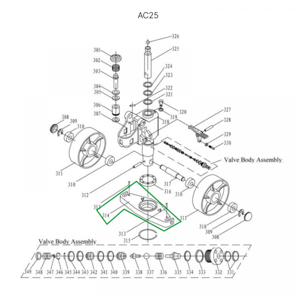 Опорная площадка гидроузла гидравлических тележек AC25