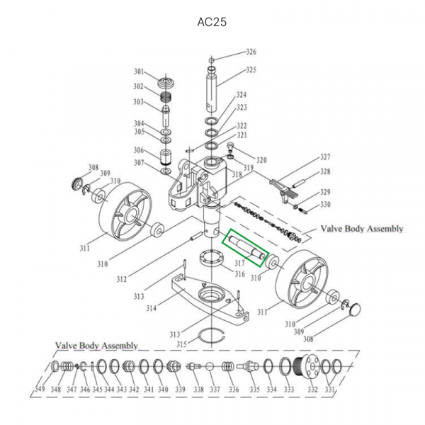 Ось крепления рулевых колес для гидравлических тележек DF25