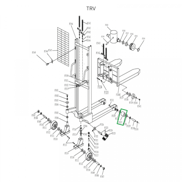 Ролик подвильный 74х58 для TRV черный полиуретановый