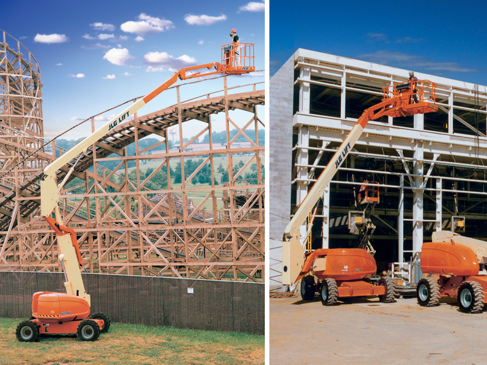 Самоходный коленчатый подъемник JLG 600A, грузоподъемность 230 кг, рабочая высота 20.42 м, тип питания Дизель