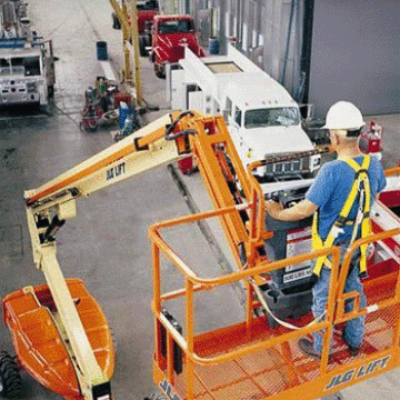 Самоходный коленчатый подъемник JLG M400AN, грузоподъемность 230 кг, рабочая высота 14.19 м, тип питания электрический, АКБ