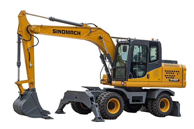 Колесный экскаватор SINOMACH GHT160W, эксплуатационная масса 15000 кг