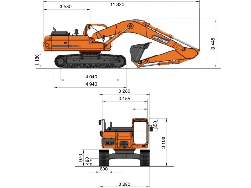 Гусеничный экскаватор DEVELON DX360LC-7B