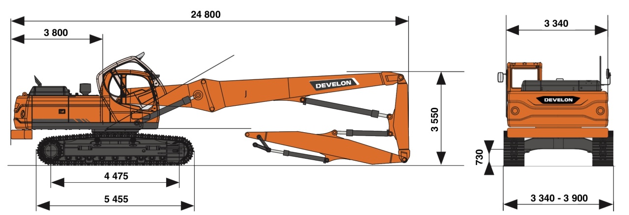 Экскаватор для демонтажа DEVELON DX530DM 28 м