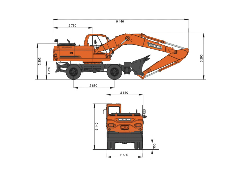 Колесный экскаватор DEVELON DX210-7B