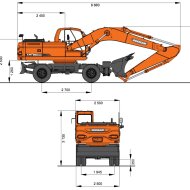 Колесный экскаватор DEVELON DX190WA, мощность двигателя 158 л.с.