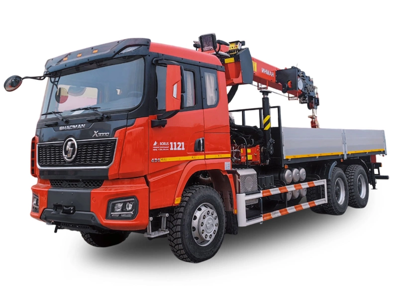 Грузовики Borus Автомобиль бортовой с КМУ на шасси Shacman 6x4 - 1121