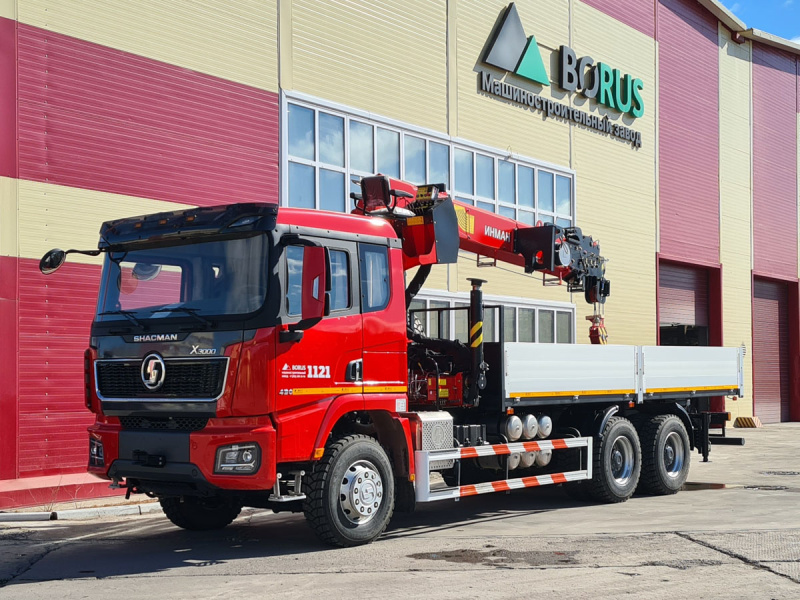 Грузовики Borus Автомобиль бортовой с КМУ на шасси Shacman 6x4 - 1121