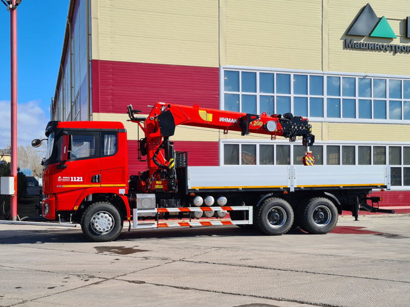 Грузовики Borus Автомобиль бортовой с КМУ на шасси Shacman 6x4 - 1121
