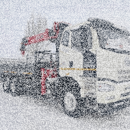 Кран-манипулятор Horyong HRS206 на шасси FAW CA3250, стальной борт 6500 мм