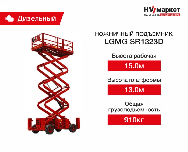 Ножничный подъемник LGMG SR1323D HV Market